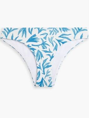 NWT Onia ‘Daisy’ Printed Low-Rise Bikini Briefs in “Kelp Sea Blue Multi” Size XL